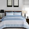 imageBlue Comforter Set Queen SizeBoho Striped Comforters for Boys ampamp Girls7 Pieces Bed in A Bag Simple NeutralStyle Bedding Sets for Kids TeenBlue