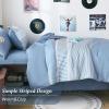 imageBlue Comforter Set Queen SizeBoho Striped Comforters for Boys ampamp Girls7 Pieces Bed in A Bag Simple NeutralStyle Bedding Sets for Kids TeenBlue