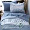 imageBlue Comforter Set Queen SizeBoho Striped Comforters for Boys ampamp Girls7 Pieces Bed in A Bag Simple NeutralStyle Bedding Sets for Kids TeenBlue