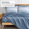 imageBlue Comforter Set Queen SizeBoho Striped Comforters for Boys ampamp Girls7 Pieces Bed in A Bag Simple NeutralStyle Bedding Sets for Kids TeenBlue