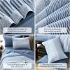 imageBlue Comforter Set Queen SizeBoho Striped Comforters for Boys ampamp Girls7 Pieces Bed in A Bag Simple NeutralStyle Bedding Sets for Kids TeenBlue