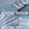 imageBlue Comforter Set Queen SizeBoho Striped Comforters for Boys ampamp Girls7 Pieces Bed in A Bag Simple NeutralStyle Bedding Sets for Kids TeenBlue