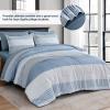 imageBlue Comforter Set Queen SizeBoho Striped Comforters for Boys ampamp Girls7 Pieces Bed in A Bag Simple NeutralStyle Bedding Sets for Kids TeenBlue