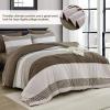 imageBlue Comforter Set Queen SizeBoho Striped Comforters for Boys ampamp Girls7 Pieces Bed in A Bag Simple NeutralStyle Bedding Sets for Kids TeenBrown