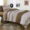 imageBlue Comforter Set Queen SizeBoho Striped Comforters for Boys ampamp Girls7 Pieces Bed in A Bag Simple NeutralStyle Bedding Sets for Kids TeenBrown