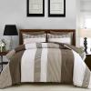 imageBlue Comforter Set Queen SizeBoho Striped Comforters for Boys ampamp Girls7 Pieces Bed in A Bag Simple NeutralStyle Bedding Sets for Kids TeenBrown