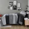 imageBlue Comforter Set Queen SizeBoho Striped Comforters for Boys ampamp Girls7 Pieces Bed in A Bag Simple NeutralStyle Bedding Sets for Kids TeenDark Gray