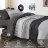 imageBlue Comforter Set Queen SizeBoho Striped Comforters for Boys ampamp Girls7 Pieces Bed in A Bag Simple NeutralStyle Bedding Sets for Kids TeenDark Gray