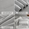 imageBlue Comforter Set Queen SizeBoho Striped Comforters for Boys ampamp Girls7 Pieces Bed in A Bag Simple NeutralStyle Bedding Sets for Kids TeenGray