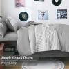imageBlue Comforter Set Queen SizeBoho Striped Comforters for Boys ampamp Girls7 Pieces Bed in A Bag Simple NeutralStyle Bedding Sets for Kids TeenGray