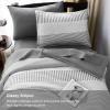 imageBlue Comforter Set Queen SizeBoho Striped Comforters for Boys ampamp Girls7 Pieces Bed in A Bag Simple NeutralStyle Bedding Sets for Kids TeenGray