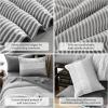 imageBlue Comforter Set Queen SizeBoho Striped Comforters for Boys ampamp Girls7 Pieces Bed in A Bag Simple NeutralStyle Bedding Sets for Kids TeenGray