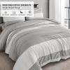 imageBlue Comforter Set Queen SizeBoho Striped Comforters for Boys ampamp Girls7 Pieces Bed in A Bag Simple NeutralStyle Bedding Sets for Kids TeenGray