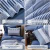 imageBlue Comforter Set Queen SizeBoho Striped Comforters for Boys ampamp Girls7 Pieces Bed in A Bag Simple NeutralStyle Bedding Sets for Kids TeenNavy Blue