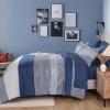 imageBlue Comforter Set Queen SizeBoho Striped Comforters for Boys ampamp Girls7 Pieces Bed in A Bag Simple NeutralStyle Bedding Sets for Kids TeenNavy Blue