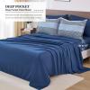 imageBlue Comforter Set Queen SizeBoho Striped Comforters for Boys ampamp Girls7 Pieces Bed in A Bag Simple NeutralStyle Bedding Sets for Kids TeenNavy Blue