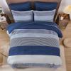 imageBlue Comforter Set Queen SizeBoho Striped Comforters for Boys ampamp Girls7 Pieces Bed in A Bag Simple NeutralStyle Bedding Sets for Kids TeenNavy Blue