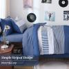 imageBlue Comforter Set Queen SizeBoho Striped Comforters for Boys ampamp Girls7 Pieces Bed in A Bag Simple NeutralStyle Bedding Sets for Kids TeenNavy Blue