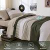 imageBlue Comforter Set Queen SizeBoho Striped Comforters for Boys ampamp Girls7 Pieces Bed in A Bag Simple NeutralStyle Bedding Sets for Kids TeenOlive Green