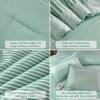 imageBlue Comforter Set Queen SizeBoho Striped Comforters for Boys ampamp Girls7 Pieces Bed in A Bag Simple NeutralStyle Bedding Sets for Kids TeenSage Green