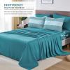 imageBlue Comforter Set Queen SizeBoho Striped Comforters for Boys ampamp Girls7 Pieces Bed in A Bag Simple NeutralStyle Bedding Sets for Kids TeenTeal