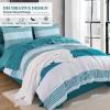 imageBlue Comforter Set Queen SizeBoho Striped Comforters for Boys ampamp Girls7 Pieces Bed in A Bag Simple NeutralStyle Bedding Sets for Kids TeenTeal
