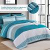 imageBlue Comforter Set Queen SizeBoho Striped Comforters for Boys ampamp Girls7 Pieces Bed in A Bag Simple NeutralStyle Bedding Sets for Kids TeenTeal