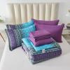 imageBoho Queen Comforter Set 8 Pieces Teal Comforter Bohemian Striped Bed in A BagSoft Microfiber Bedding Set for All SeasonsAqua