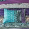 imageBoho Queen Comforter Set 8 Pieces Teal Comforter Bohemian Striped Bed in A BagSoft Microfiber Bedding Set for All SeasonsAqua