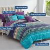 imageBoho Queen Comforter Set 8 Pieces Teal Comforter Bohemian Striped Bed in A BagSoft Microfiber Bedding Set for All SeasonsAqua
