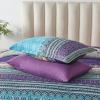 imageBoho Queen Comforter Set 8 Pieces Teal Comforter Bohemian Striped Bed in A BagSoft Microfiber Bedding Set for All SeasonsAqua