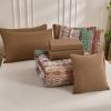 imageBoho Queen Comforter Set 8 Pieces Teal Comforter Bohemian Striped Bed in A BagSoft Microfiber Bedding Set for All SeasonsBrown