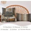 imageBoho Queen Comforter Set 8 Pieces Teal Comforter Bohemian Striped Bed in A BagSoft Microfiber Bedding Set for All SeasonsBrown and Black