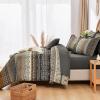 imageBoho Queen Comforter Set 8 Pieces Teal Comforter Bohemian Striped Bed in A BagSoft Microfiber Bedding Set for All SeasonsBrown and Black