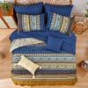 imageBoho Queen Comforter Set 8 Pieces Teal Comforter Bohemian Striped Bed in A BagSoft Microfiber Bedding Set for All SeasonsBrown and Blue