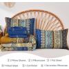 imageBoho Queen Comforter Set 8 Pieces Teal Comforter Bohemian Striped Bed in A BagSoft Microfiber Bedding Set for All SeasonsBrown and Blue