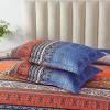 imageBoho Queen Comforter Set 8 Pieces Teal Comforter Bohemian Striped Bed in A BagSoft Microfiber Bedding Set for All SeasonsBurnt Orange