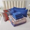 imageBoho Queen Comforter Set 8 Pieces Teal Comforter Bohemian Striped Bed in A BagSoft Microfiber Bedding Set for All SeasonsBurnt Orange