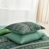 imageBoho Queen Comforter Set 8 Pieces Teal Comforter Bohemian Striped Bed in A BagSoft Microfiber Bedding Set for All SeasonsDark Green