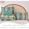 imageBoho Queen Comforter Set 8 Pieces Teal Comforter Bohemian Striped Bed in A BagSoft Microfiber Bedding Set for All SeasonsGreen