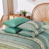 imageBoho Queen Comforter Set 8 Pieces Teal Comforter Bohemian Striped Bed in A BagSoft Microfiber Bedding Set for All SeasonsGreen