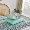imageBoho Queen Comforter Set 8 Pieces Teal Comforter Bohemian Striped Bed in A BagSoft Microfiber Bedding Set for All SeasonsSage Green