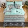 imageBoho Queen Comforter Set 8 Pieces Teal Comforter Bohemian Striped Bed in A BagSoft Microfiber Bedding Set for All SeasonsSage Green
