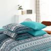 imageBoho Queen Comforter Set 8 Pieces Teal Comforter Bohemian Striped Bed in A BagSoft Microfiber Bedding Set for All SeasonsTeal