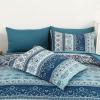 imageBoho Queen Comforter Set 8 Pieces Teal Comforter Bohemian Striped Bed in A BagSoft Microfiber Bedding Set for All SeasonsTeal Blue