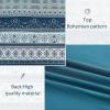 imageBoho Queen Comforter Set 8 Pieces Teal Comforter Bohemian Striped Bed in A BagSoft Microfiber Bedding Set for All SeasonsTeal Blue
