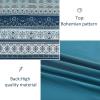 imageBoho Queen Comforter Set 8 Pieces Teal Comforter Bohemian Striped Bed in A BagSoft Microfiber Bedding Set for All SeasonsTeal Blue