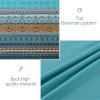 imageBoho Queen Comforter Set 8 Pieces Teal Comforter Bohemian Striped Bed in A BagSoft Microfiber Bedding Set for All SeasonsTeal and Yellow