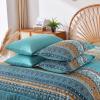 imageBoho Queen Comforter Set 8 Pieces Teal Comforter Bohemian Striped Bed in A BagSoft Microfiber Bedding Set for All SeasonsTeal and Yellow