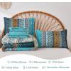 imageBoho Queen Comforter Set 8 Pieces Teal Comforter Bohemian Striped Bed in A BagSoft Microfiber Bedding Set for All SeasonsTeal and Yellow